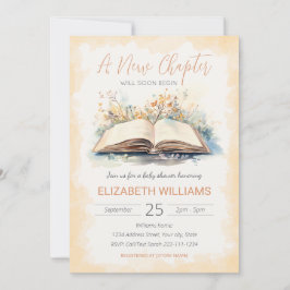 水の色エレガント新しいチャプター赤ちゃんシャワー 招待状