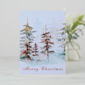 水の色エレガント松の森メリークリスマス 箔シーズンカード (立ち正面)