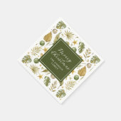 水の色エレガント熱帯クリスマスパーティー スタンダードカクテルナプキン (角)