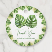 水の色エレガント熱帯パームベビーシャワー フェイバータグ (正面)