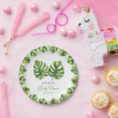 水の色エレガント熱帯パームベビーシャワー ペーパープレート (パーティー)