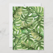 水の色エレガント熱帯パームベビーシャワー 招待状 (裏面)