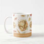 水の色エレガント秋の秋七面鳥感謝祭 コーヒーマグカップ (左)