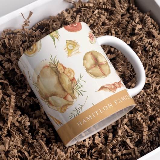 水の色エレガント秋の秋七面鳥感謝祭 コーヒーマグカップ