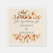 水の色エレガント紅葉カスタムウェディング スタンダードカクテルナプキン (正面)