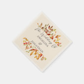 水の色エレガント紅葉カスタムウェディング スタンダードカクテルナプキン (角)