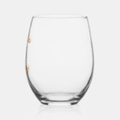 水の色エレガント紅葉カスタムウェディング ステムなしワイングラス (左)