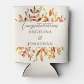 水の色エレガント紅葉カスタムウェディング 缶クーラー (正面)