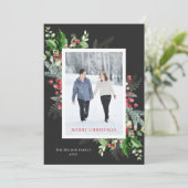 水の色エレガント緑のクリスマスホリデーカード シーズンカード (スタンド正面)