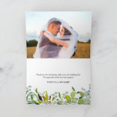 水の色エレガント緑結婚の感謝 カード (内部)