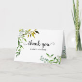 水の色エレガント緑結婚の感謝 カード (正面)