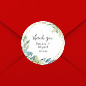 水の色エレガント緑結婚の感謝 ラウンドシール