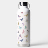 水の色エレガント蝶の美しいデザイン ウォーターボトル (正面)