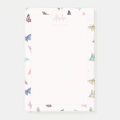 水の色エレガント蝶の美しいデザイン ポストイット (正面)