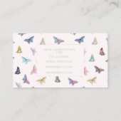 水の色エレガント蝶の美しいデザイン 名刺 (裏面)