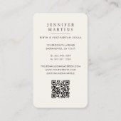 水の色エレガント誕生&ポストパルタムドゥラ 名刺 (裏面)