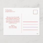 水の色エレガント赤い弓クリスマスフォト シーズンポストカード (裏面)