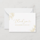 水の色エレガント金ゴールドフローラ赤ちゃんシャワー ノートカード (正面)