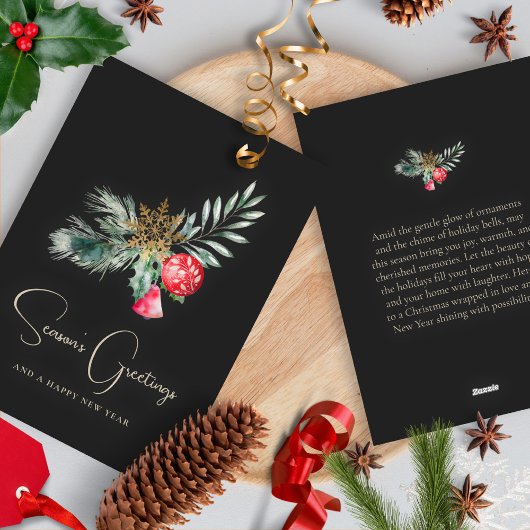 水の色エレガント金ゴールドミニマリストメリークリスマス シーズンカード