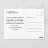 水の色エレガント霧の森ありがとう写真 ポストカード (裏面)