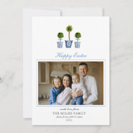 水の色エレガントtopiariesイースター家族の写真 シーズンカード