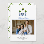 水の色エレガントtopiariesイースター家族の写真 シーズンカード (正面/裏面)