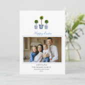 水の色エレガントtopiariesイースター家族の写真 シーズンカード (スタンド正面)