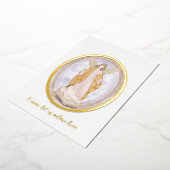 水の色エンジェルとベビーイエスカスタムクリスマス 箔シーズンカード (回転した状態)