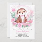 水の色オッタードリームスケープ女の子ベビーシャワー 招待状 (正面)