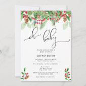 水の色オベビークリスマスベビーシャワー 招待状 (正面)