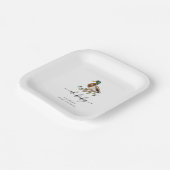 水の色オベビーマラードアヒル赤ちゃんシャワー ペーパープレート (傾斜あり)