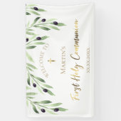 水の色オリーブの緑の最初の聖餐会 横断幕 (縦)