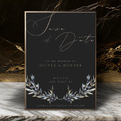 水の色オリーブ枝ウェディング日付カードを保存