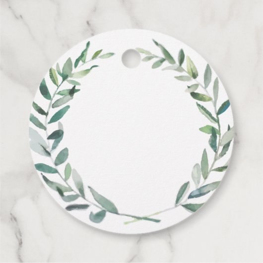 水の色オリーブ葉の結婚の感謝 フェイバータグ (裏面)