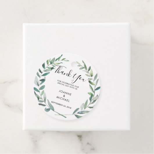 水の色オリーブ葉の結婚の感謝 フェイバータグ (インサイチュ)