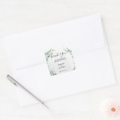 水の色オリーブ葉の結婚オリーブの感謝をお願い スクエアシール (封筒)