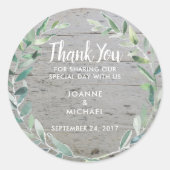 水の色オリーブ葉の結婚オリーブの感謝をお願い ラウンドシール (正面)