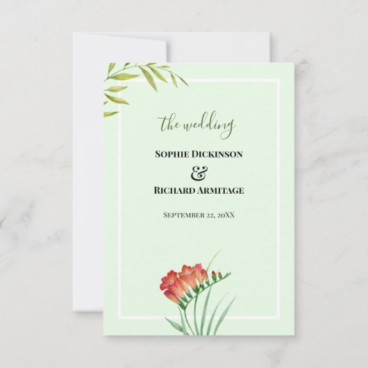 水の色オレンジのクロコスミアルシファーに応答してください 出欠カード (裏面)