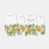 水の色オレンジの花ブライダルシャワーありがとう フェイバーボックス (折り畳みなし)