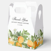 水の色オレンジの花ブライダルシャワーありがとう フェイバーボックス (オープン)