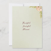 水の色オレンジカボチャのパッチ感謝祭 招待状 (裏面)