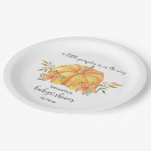 水の色オレンジカボチャの赤ちゃんシャワー ペーパープレート (アングル)