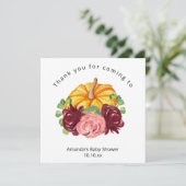 水の色オレンジカボチャの赤ちゃんシャワー 招待状 (スタンド正面)