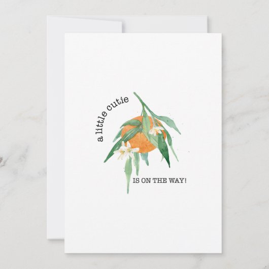 水の色オレンジ小さなかわいこちゃんユーカリプタスシャワー 招待状 (裏面)