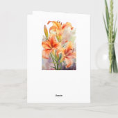 水の色オレンジ春デイリーデイリリー カード (裏面)