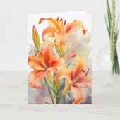 水の色オレンジ春デイリーデイリリー カード (正面)