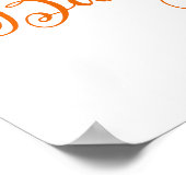 水の色オレンジ色の赤ちゃんシャワー歓迎ポスター ポスター (角)