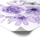 水の色オーキッドティーブライダルシャワーウェルカムサイン ポスター (角)