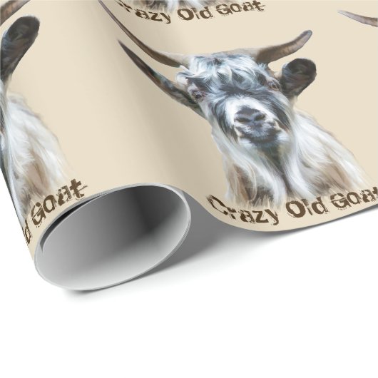 水の色オールド熱狂するヤギ引用文&ファーム動物 ラッピングペーパー (ロールコーナー)