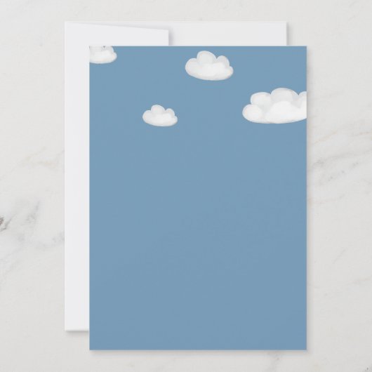 水の色オ赤ちゃんブルーレインボーベビーシャワー 招待状 (裏面)